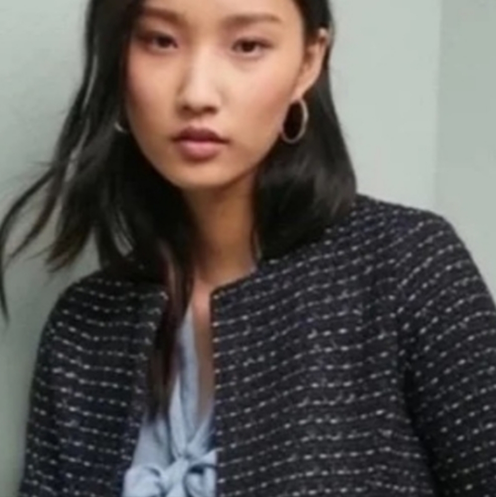 ⭐️ Host Pick ⭐️ Anthropologie Dolan Left Coast | Tweed Open Flare Croppe Blazer - Picture 11 of 12
